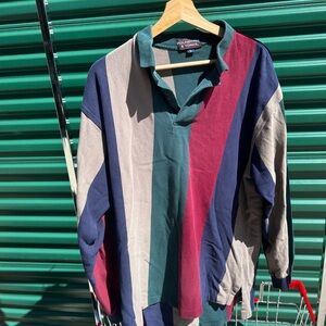 Roundtree & Yorke Men's Multicolor Striped Polo Shirt